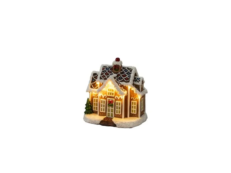 Konstsmide LED Mini-Lebkuchenhaus mit Musik 12 cm x 16 cm