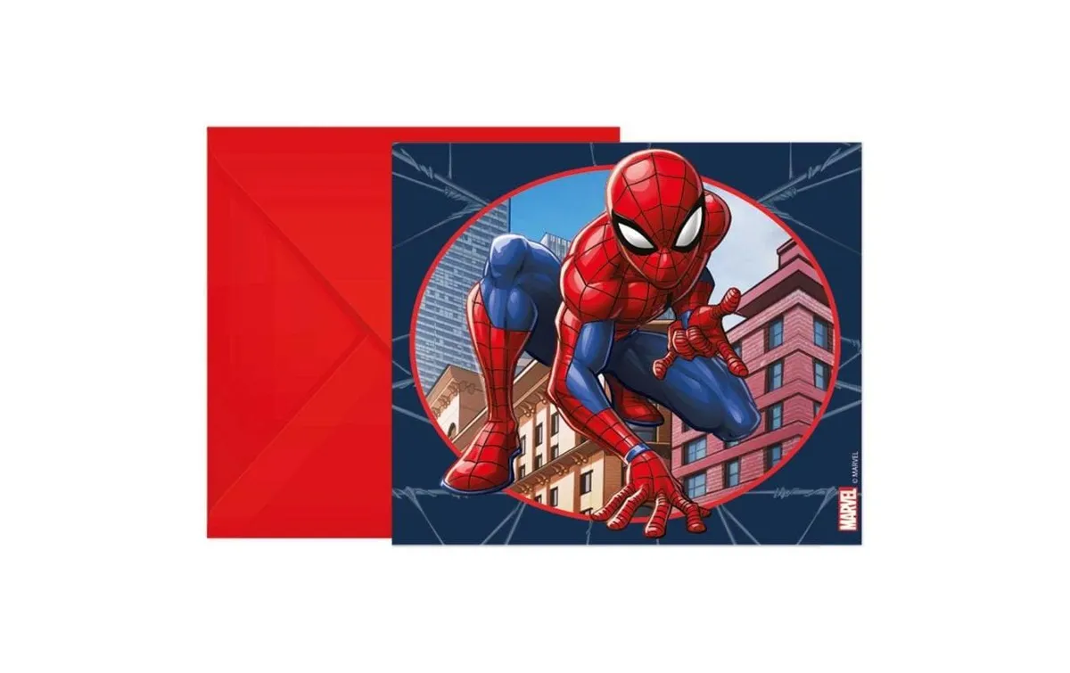Amscan Geburtstagskarte Marvel Spiderman 6 Stück Amscan Geburtstagskarte Marvel Spiderman 6 Stück