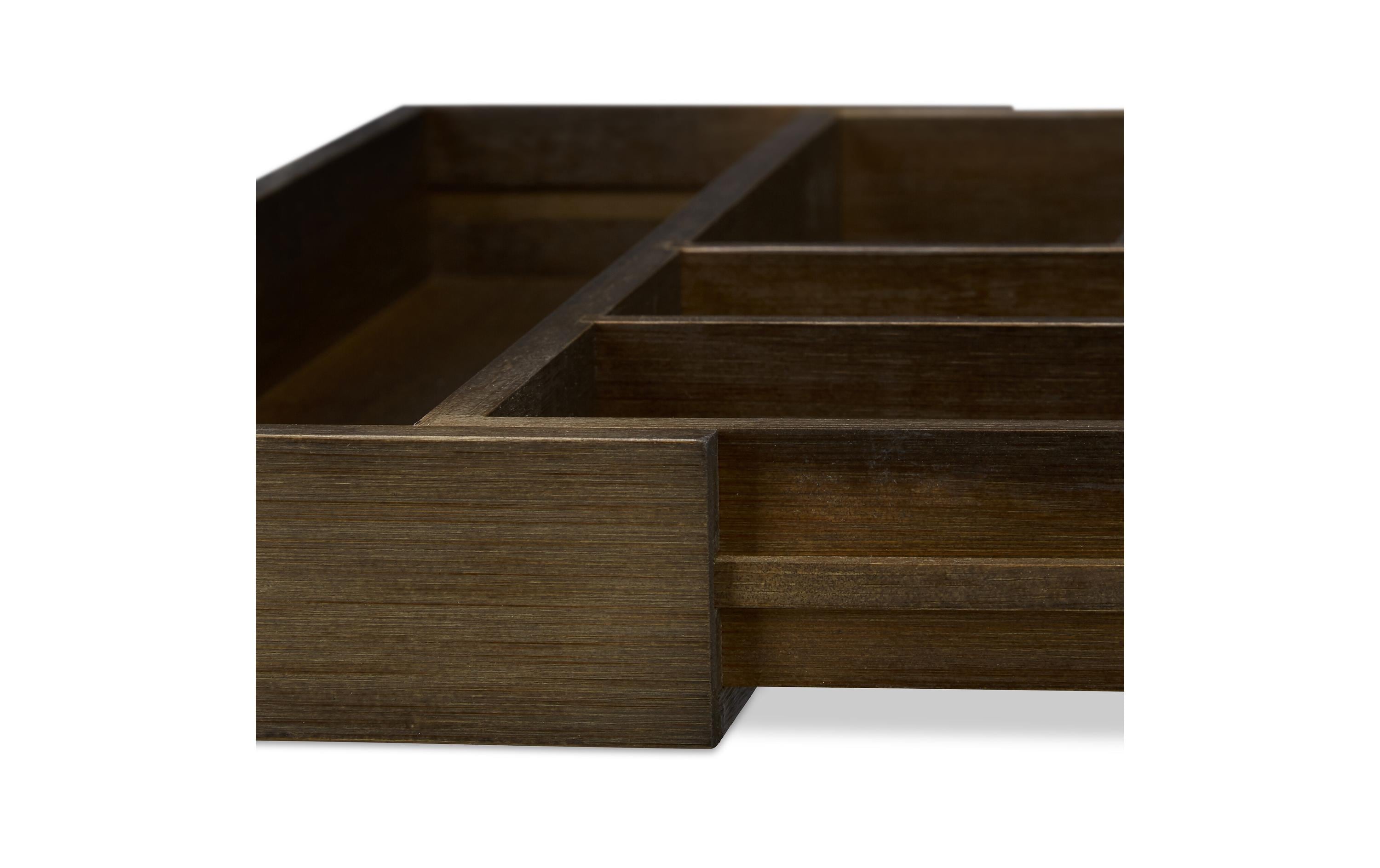 relaxdays Besteckkasten ausziehbar Dunkelbraun