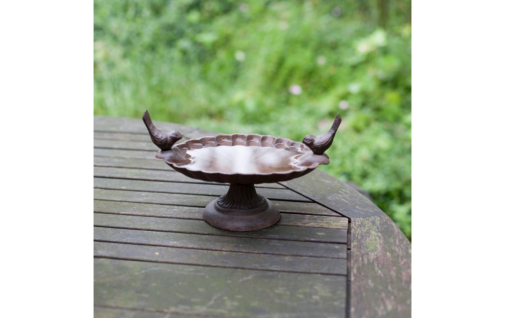 Esschert Design Vogeltränke mit Fuss, 2 Vögel