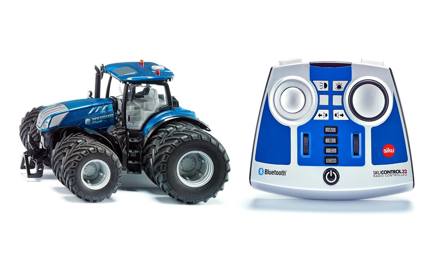 Siku Traktor New Holland T7.315, Doppelreifen, mit Sender, 1:32