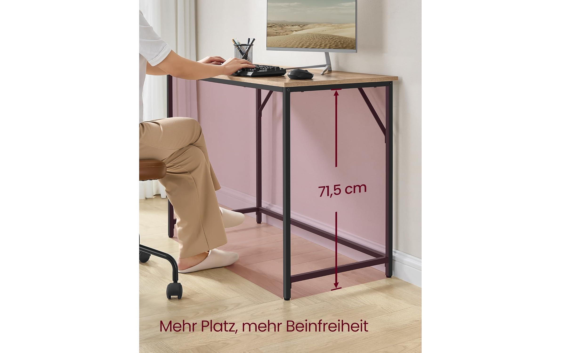 VASAGLE Tisch 100 x 50 x 76 cm Camelbraun/Schwarz