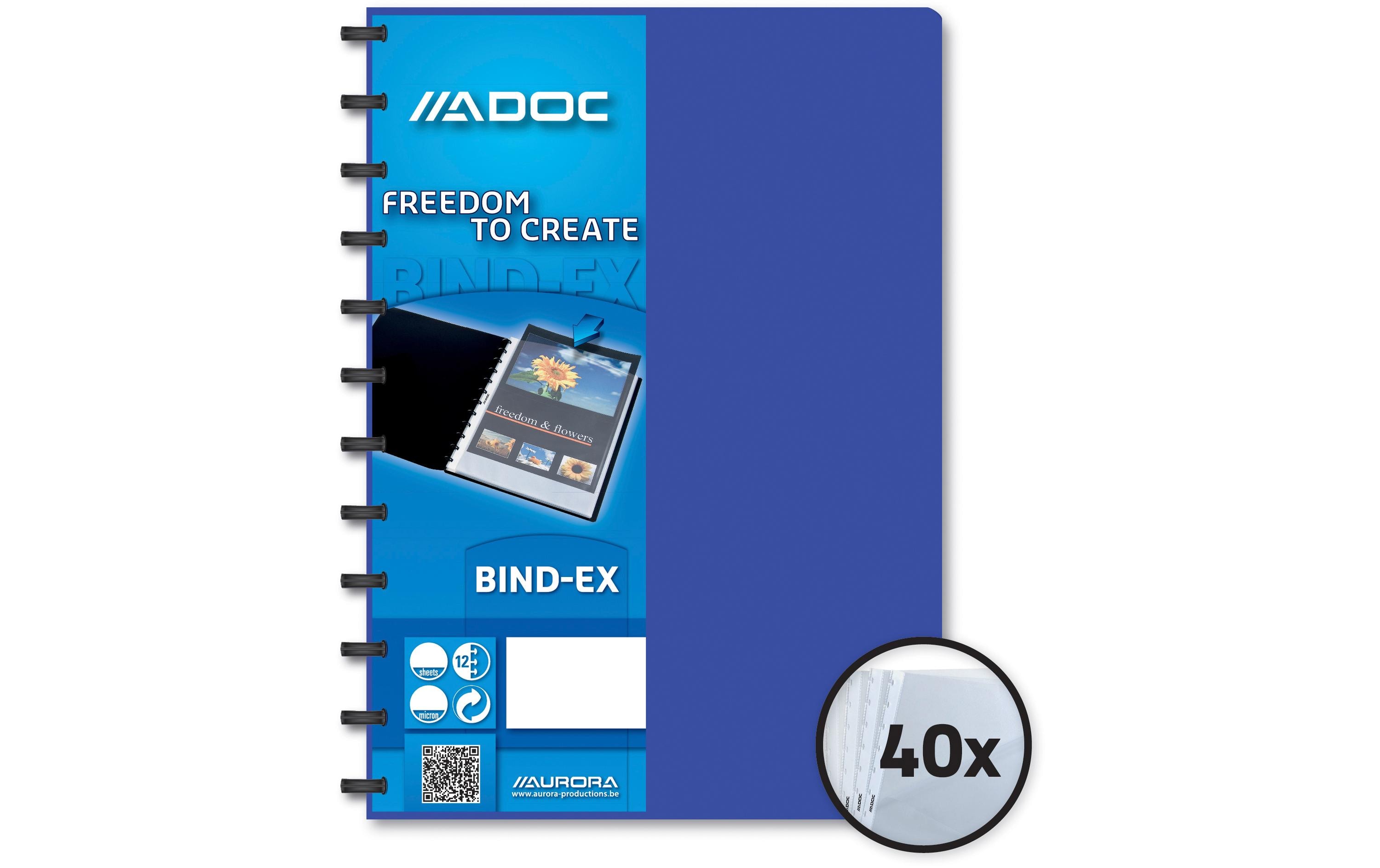 Adoc Sichtbuch Bind-Ex A4, 40 Taschen, Blau Adoc Sichtbuch Bind-Ex A4, 40 Taschen, Blau