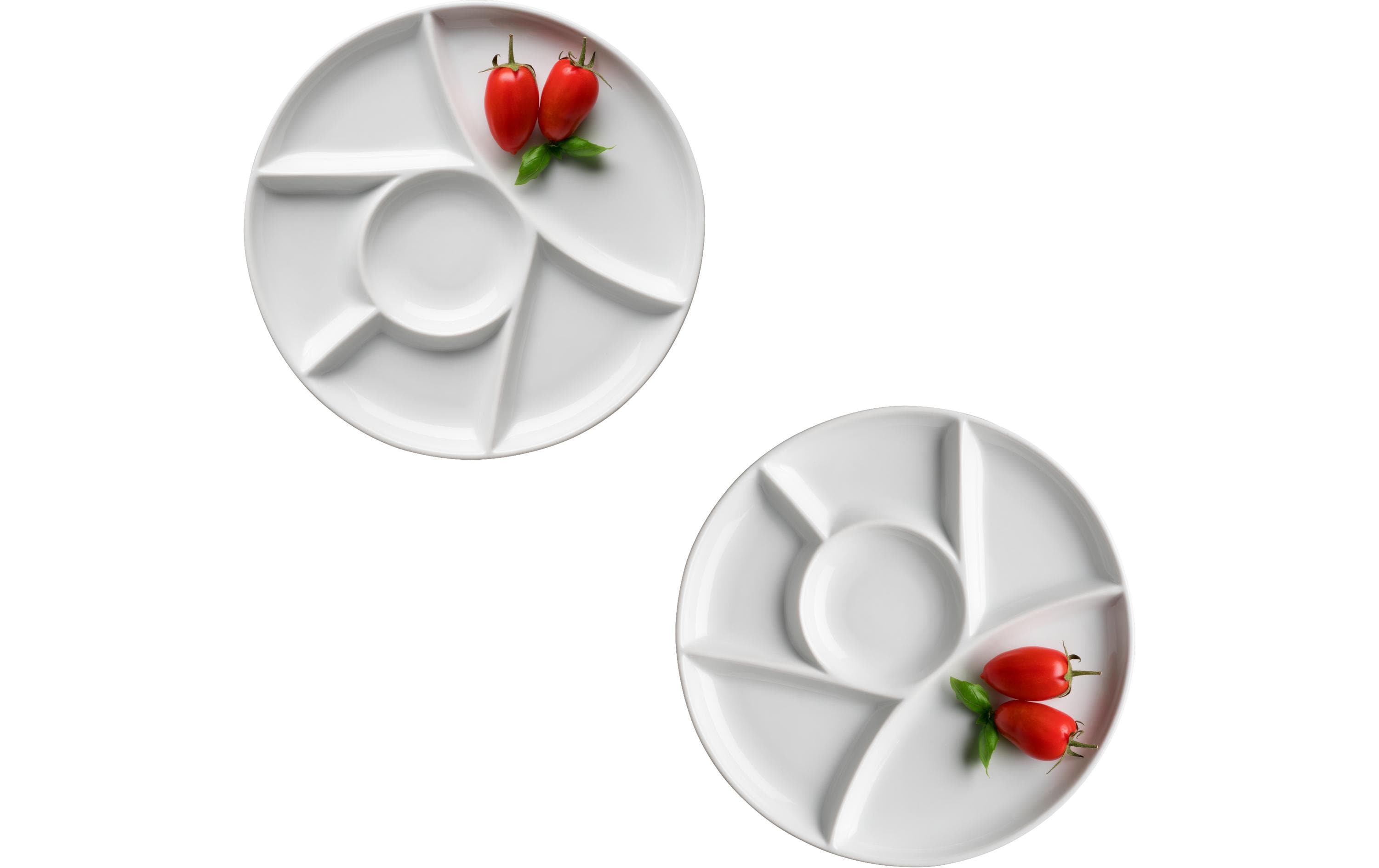 Mäser Fondue-Teller rund 2 Stück, Weiss