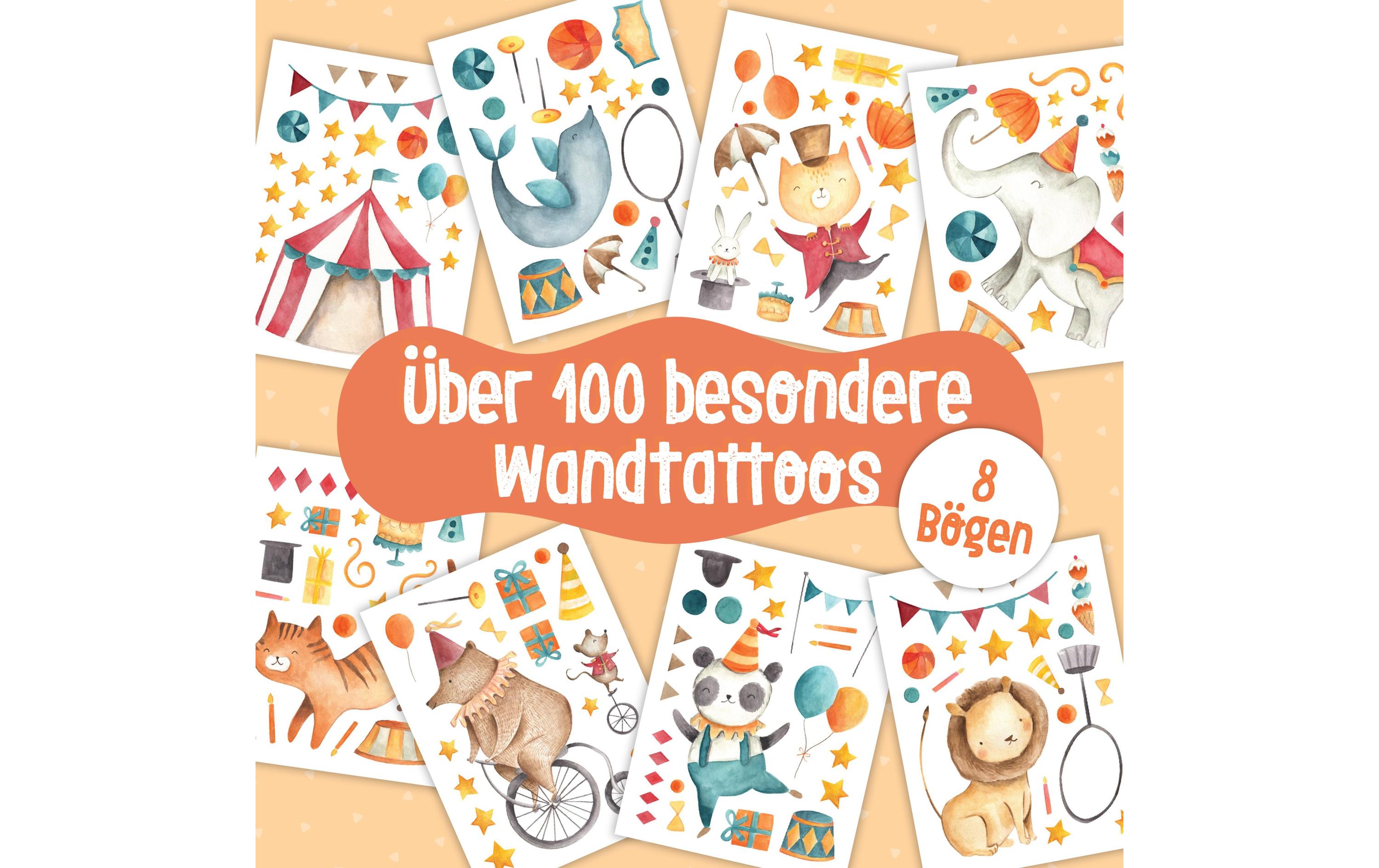 Papierdrachen Wandtattoo-Set Zirkus