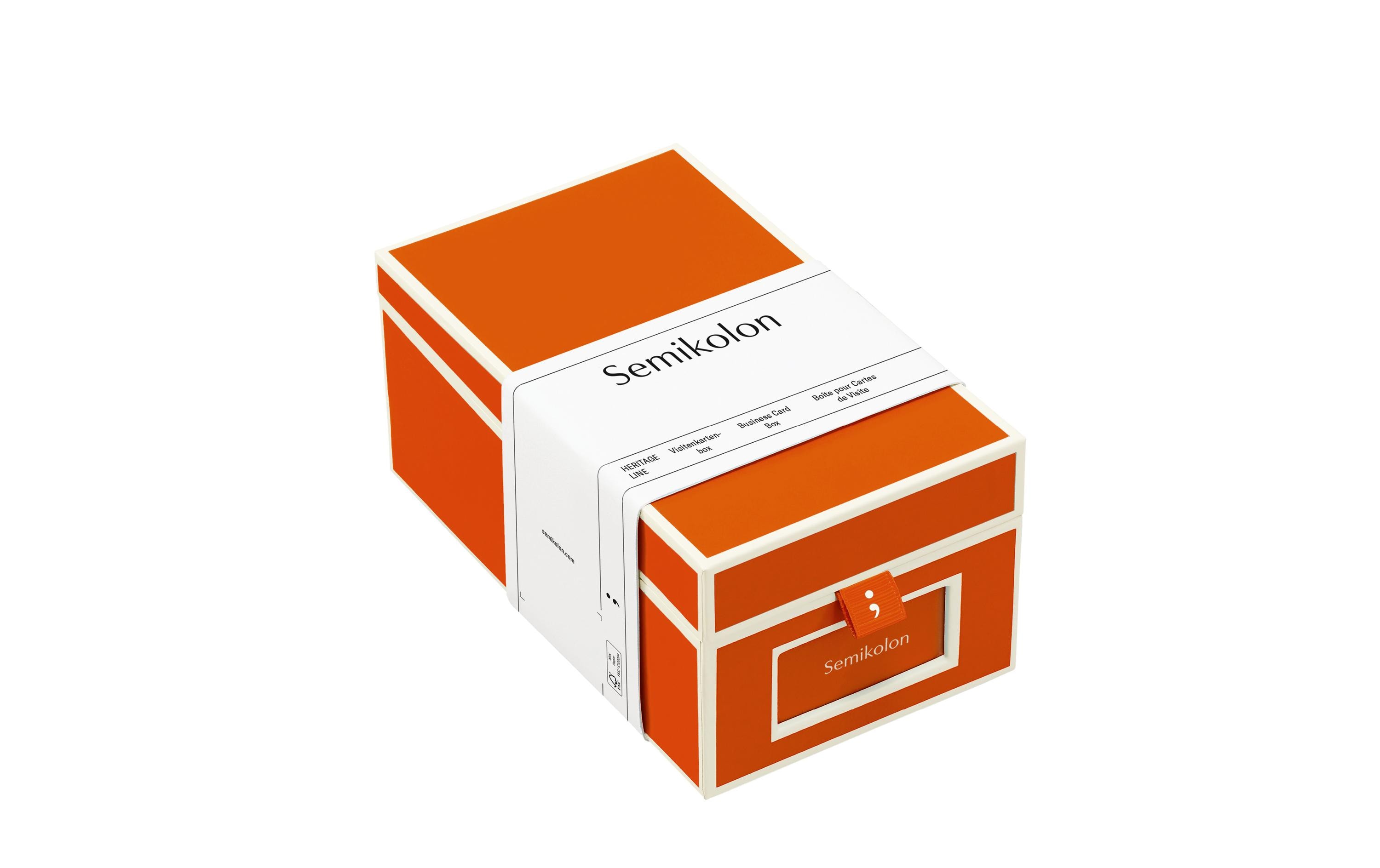 Semikolon Visitenkartenbox Orange