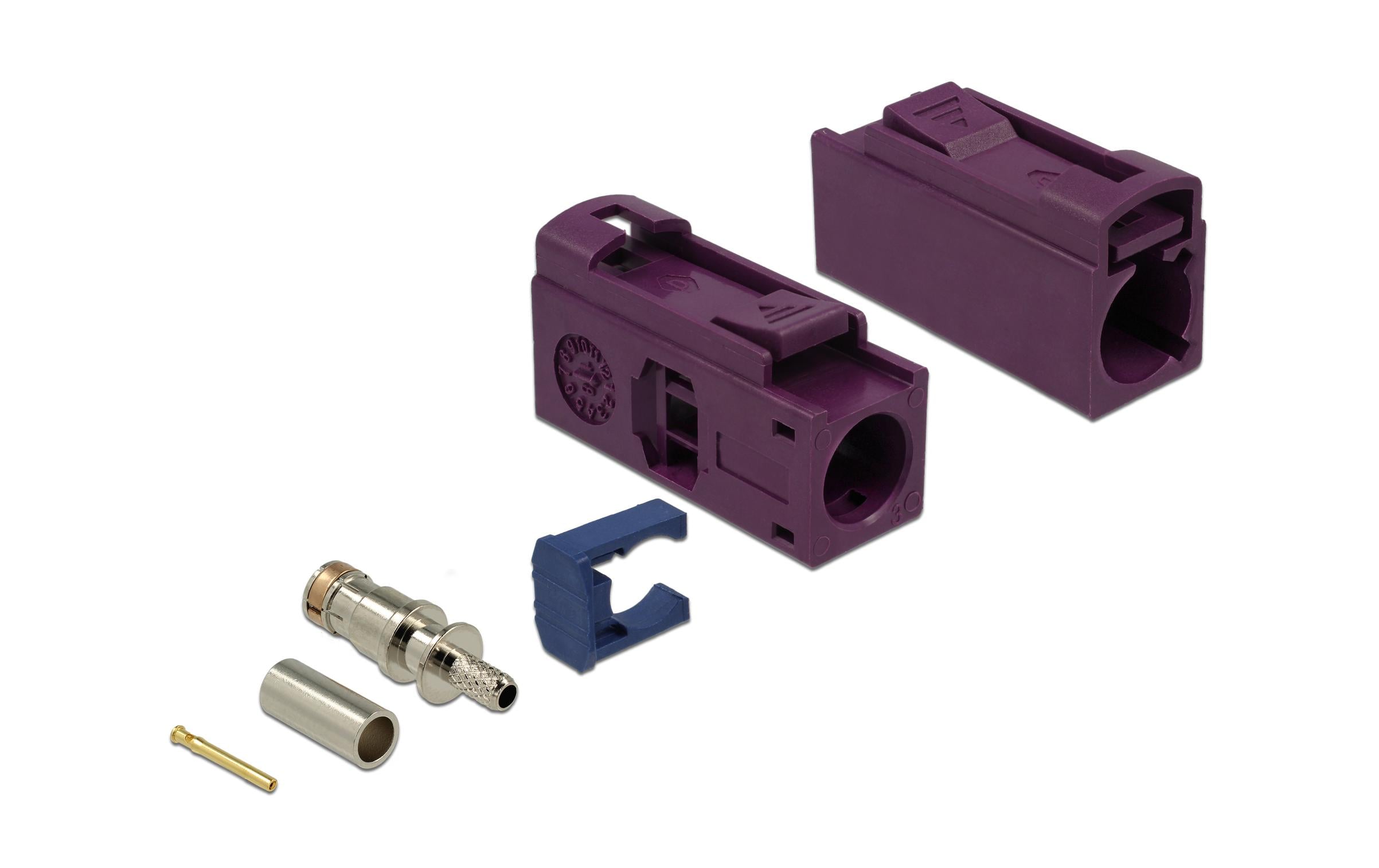 Delock Antennenadapter zum Crimpen FAKRA D Buchse (f) - Offen Offen