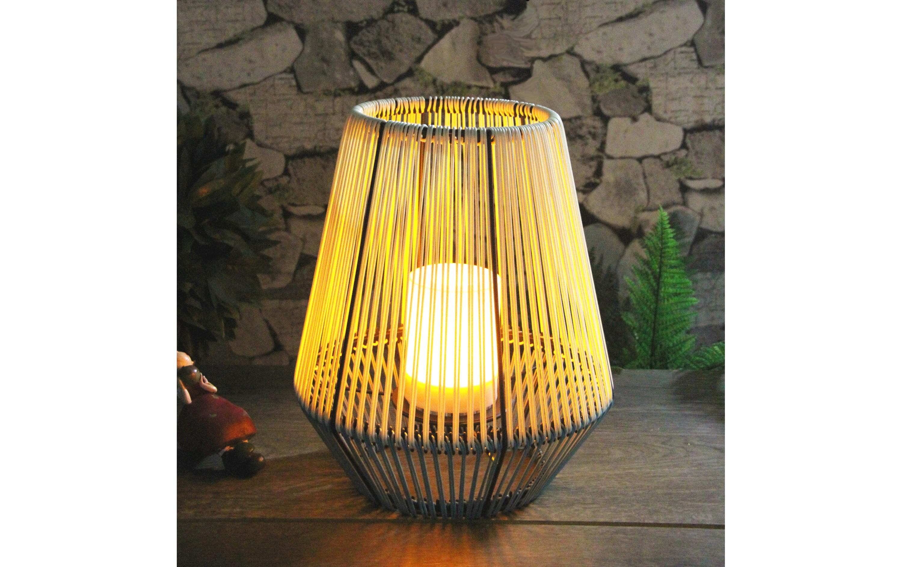 Schönenberger Windlicht Solar Wega, Weiss, Blau