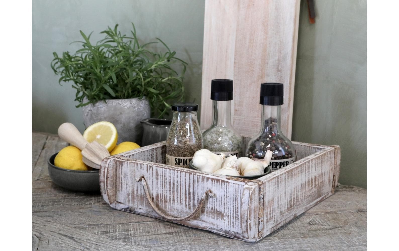 Chic Antique Aufbewahrung alte Backsteinform unika 7.5 x 22.5 cm, Weiss