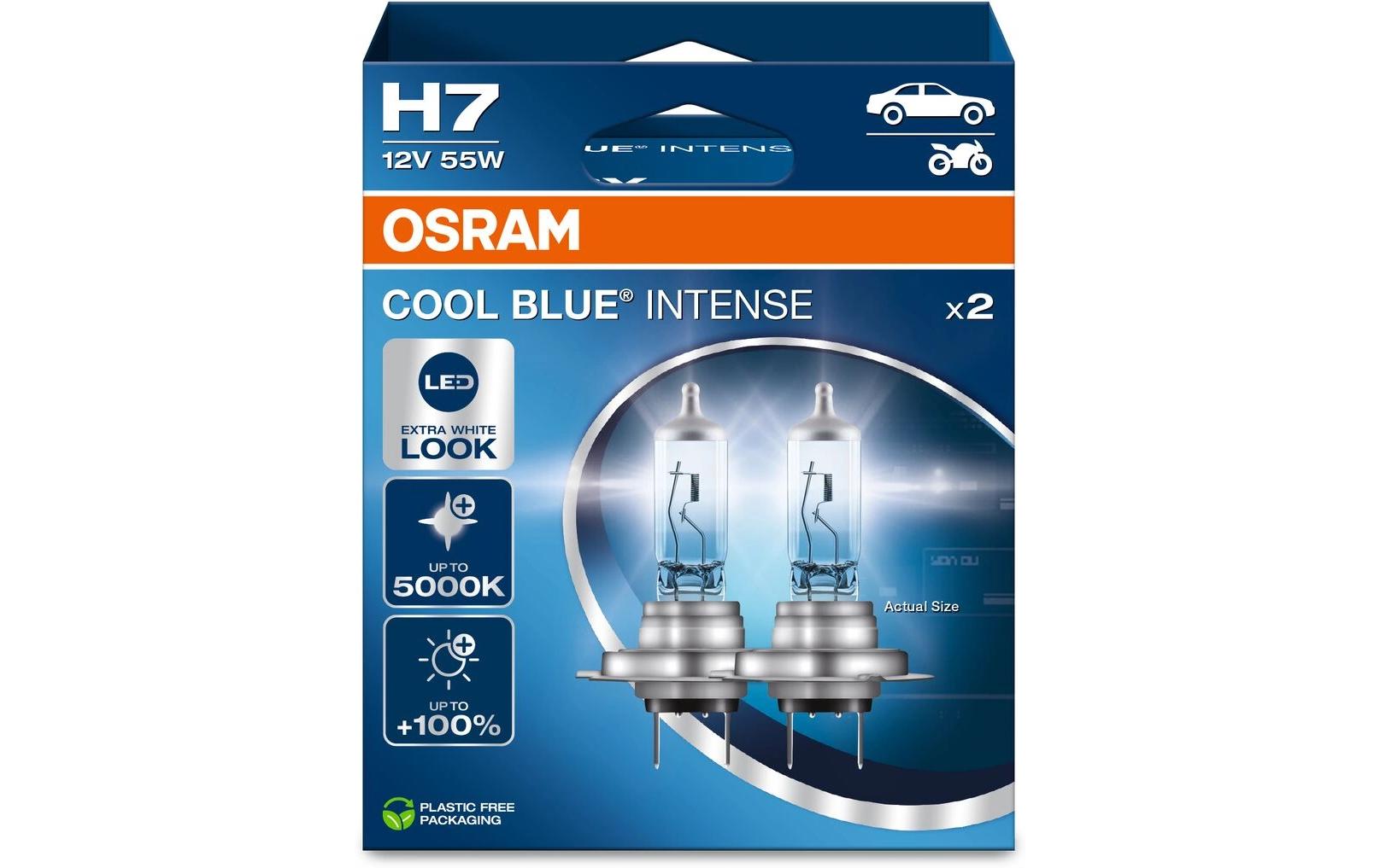 OSRAM H7 Kühle blaue intensive Duobox 12 V 55W PX26d Motorrad/PKW
