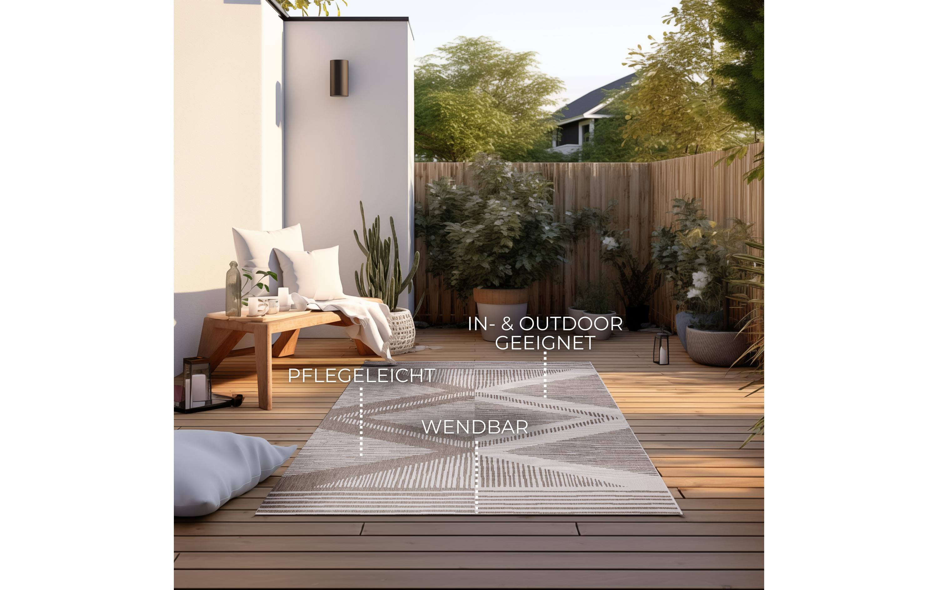 Elle Decoration Teppich Rhombus 80 x 150 cm, Linen