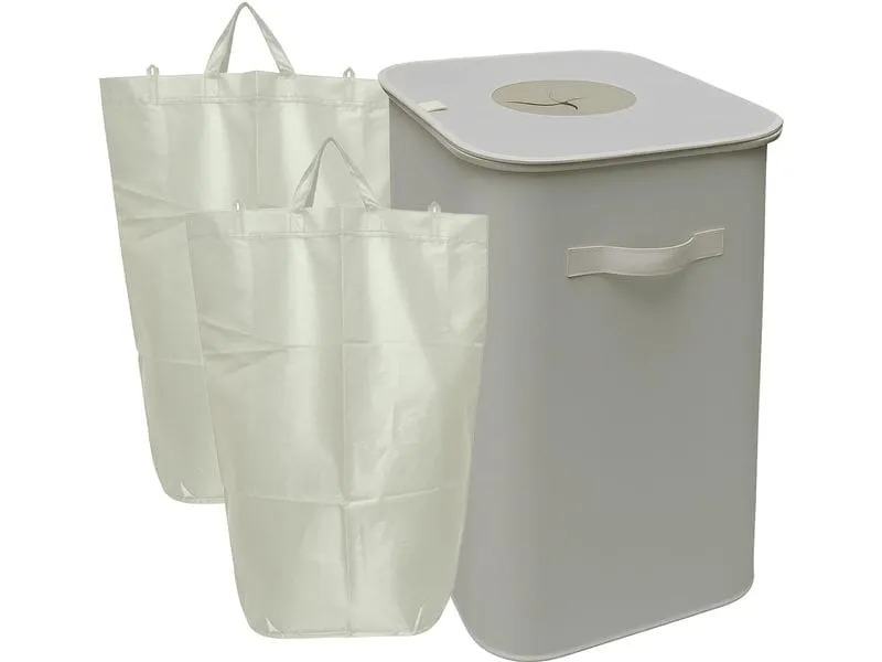 relaxdays Recyclingbehälter 100 L Beige relaxdays Recyclingbehälter 100 L Beige