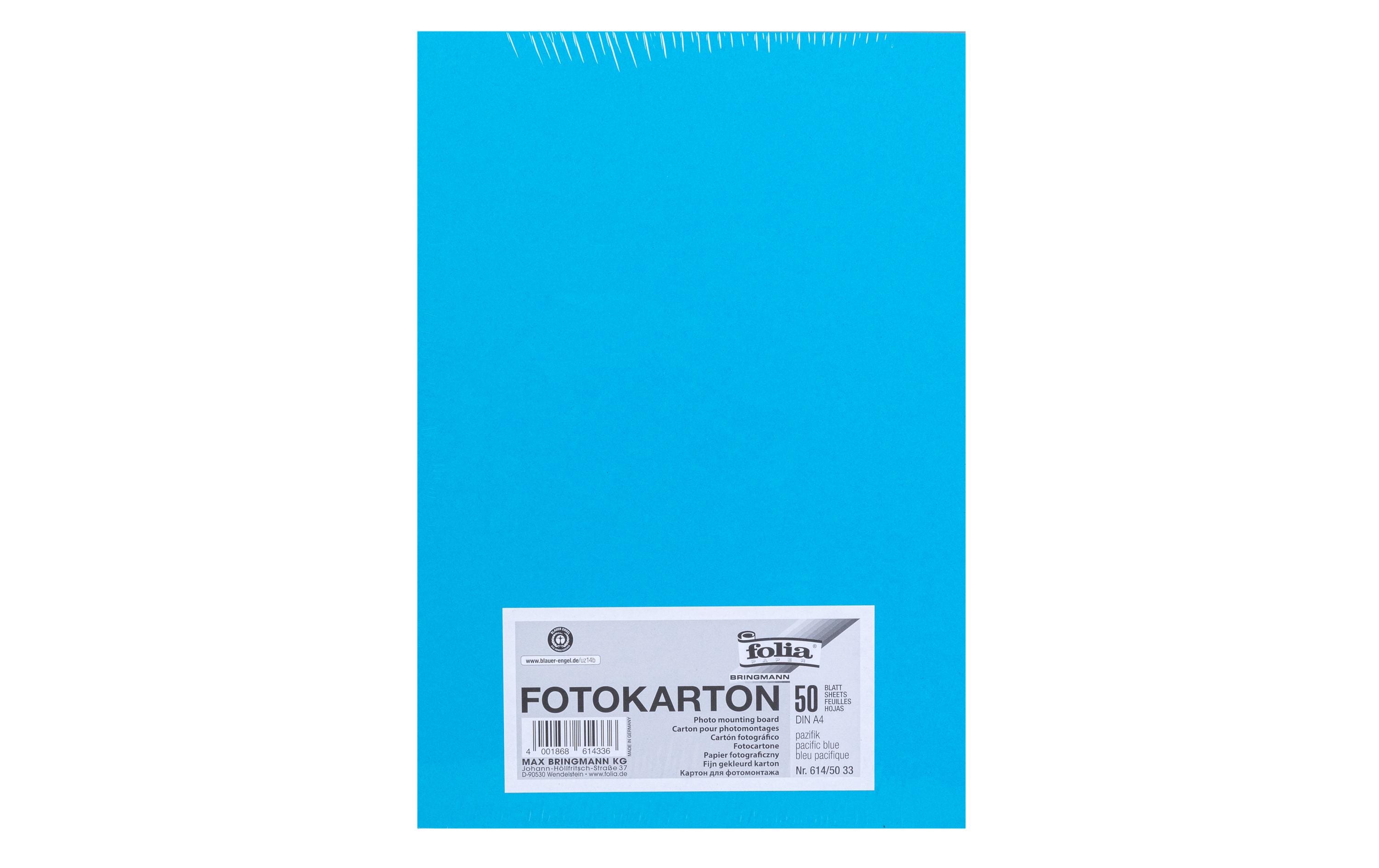 Folia Fotokarton A4, 300 g/m², 50 Blatt, Pazifikblau