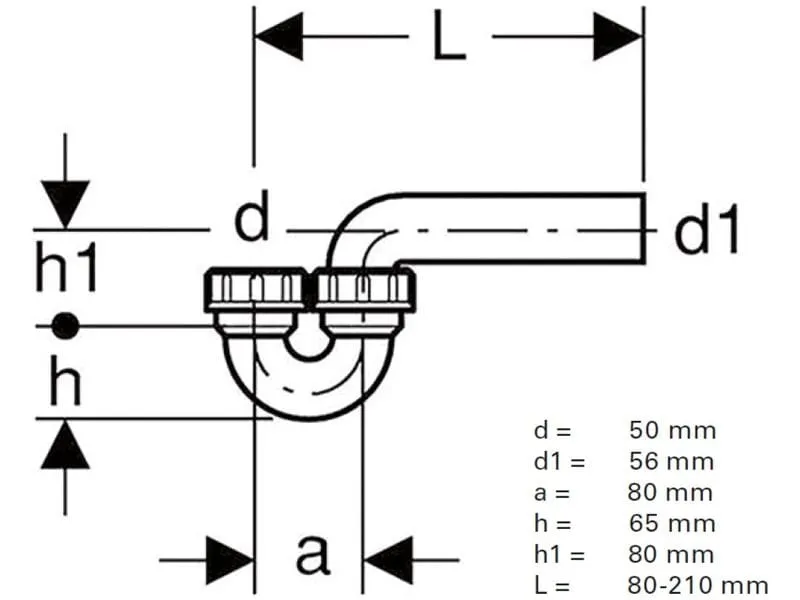 Mateu Rohrbogensiphon PE-HD senkrecht/waagrecht