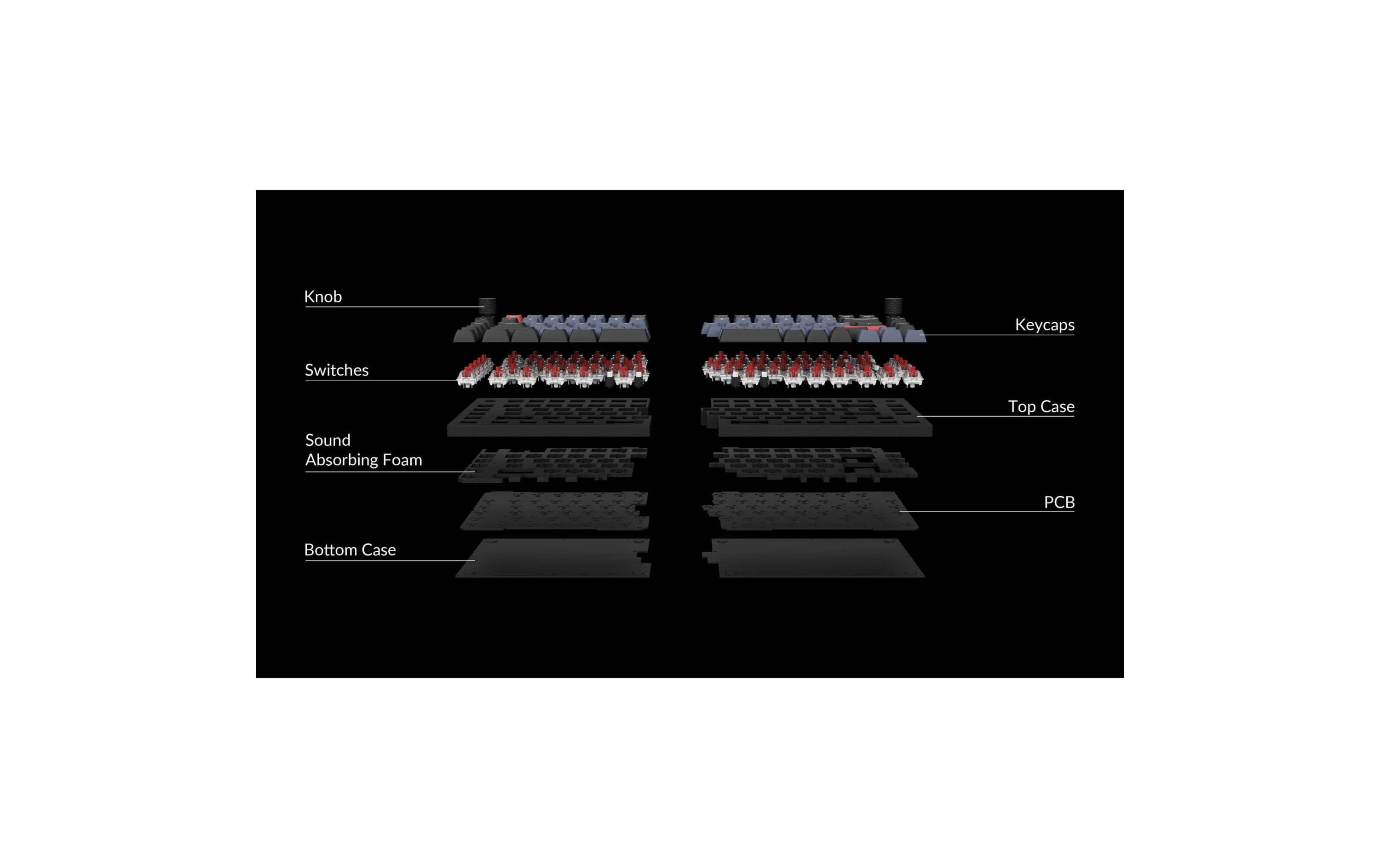 Keychron Gaming-Tastatur Q11 Black QMK Brown Switch