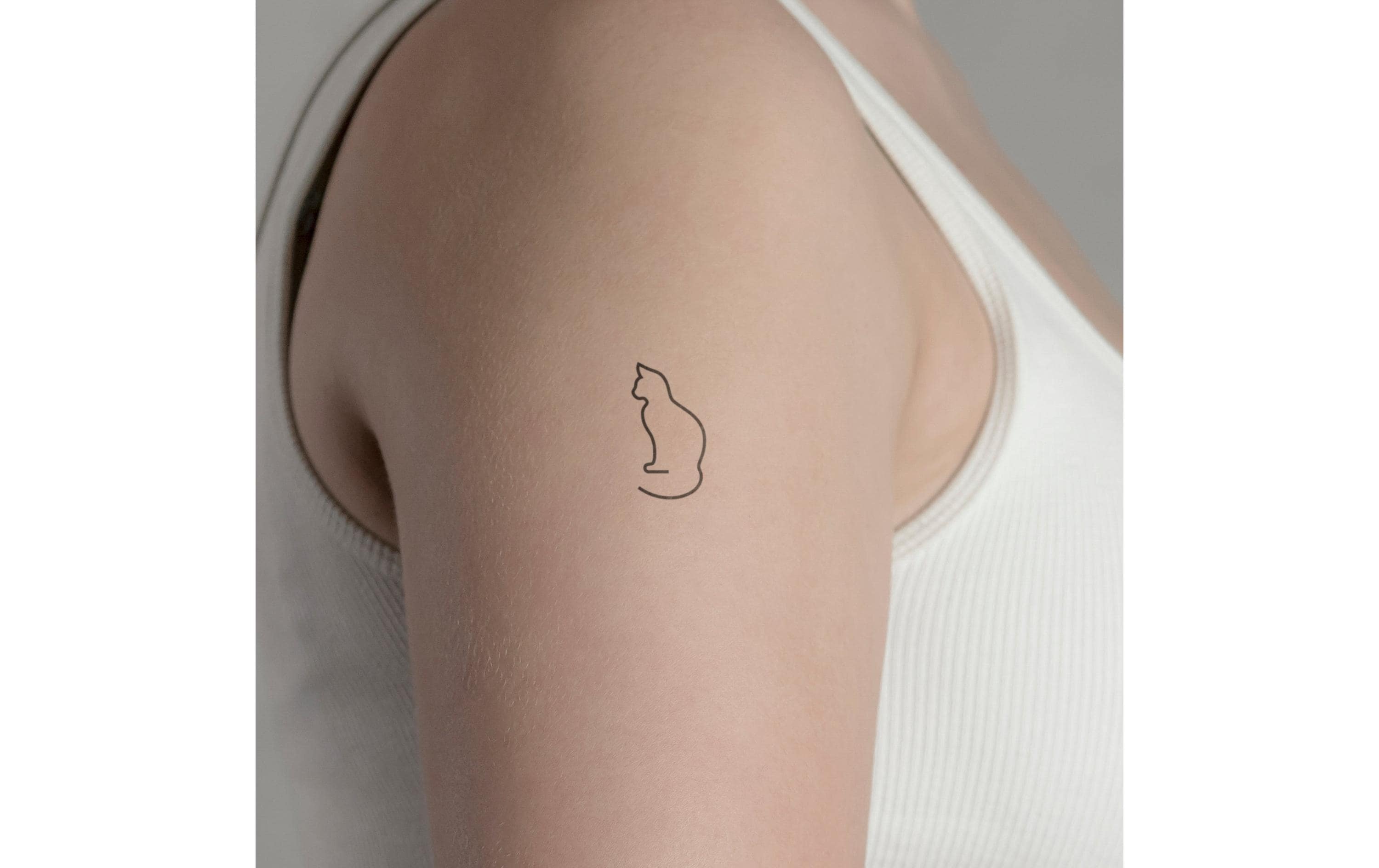 minink Tattoo Katzen minimalistisch Grösse: S (1.6 cm x 3.0 cm)