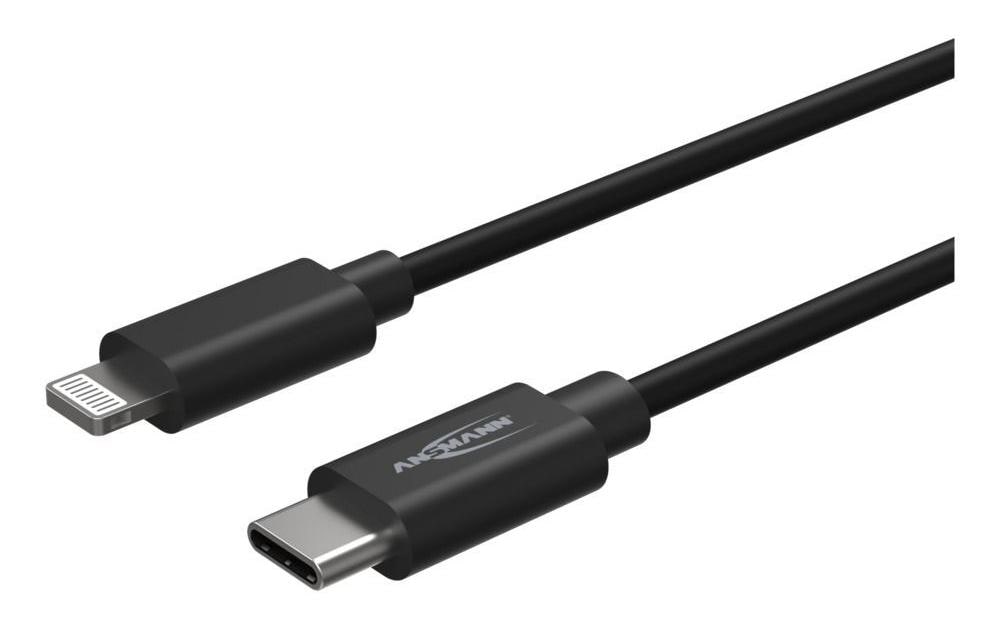 Ansmann USB 2.0-Kabel für iPhone, iPad, USB C - Lightning 1.2 m