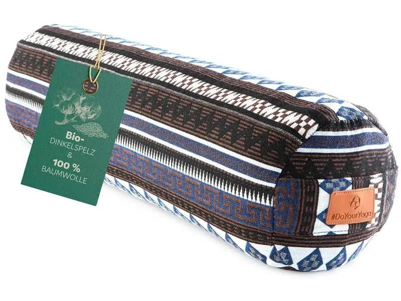 DoYourYoga Yoga-Bolster Tarik, Dinkelspelz, Mehrfarbig/Braun