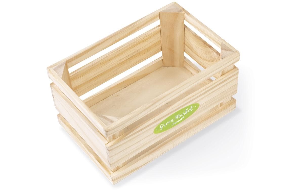 Janod Obst- und Gemüse-Set «Green Market» mit Zubehör im Kasten