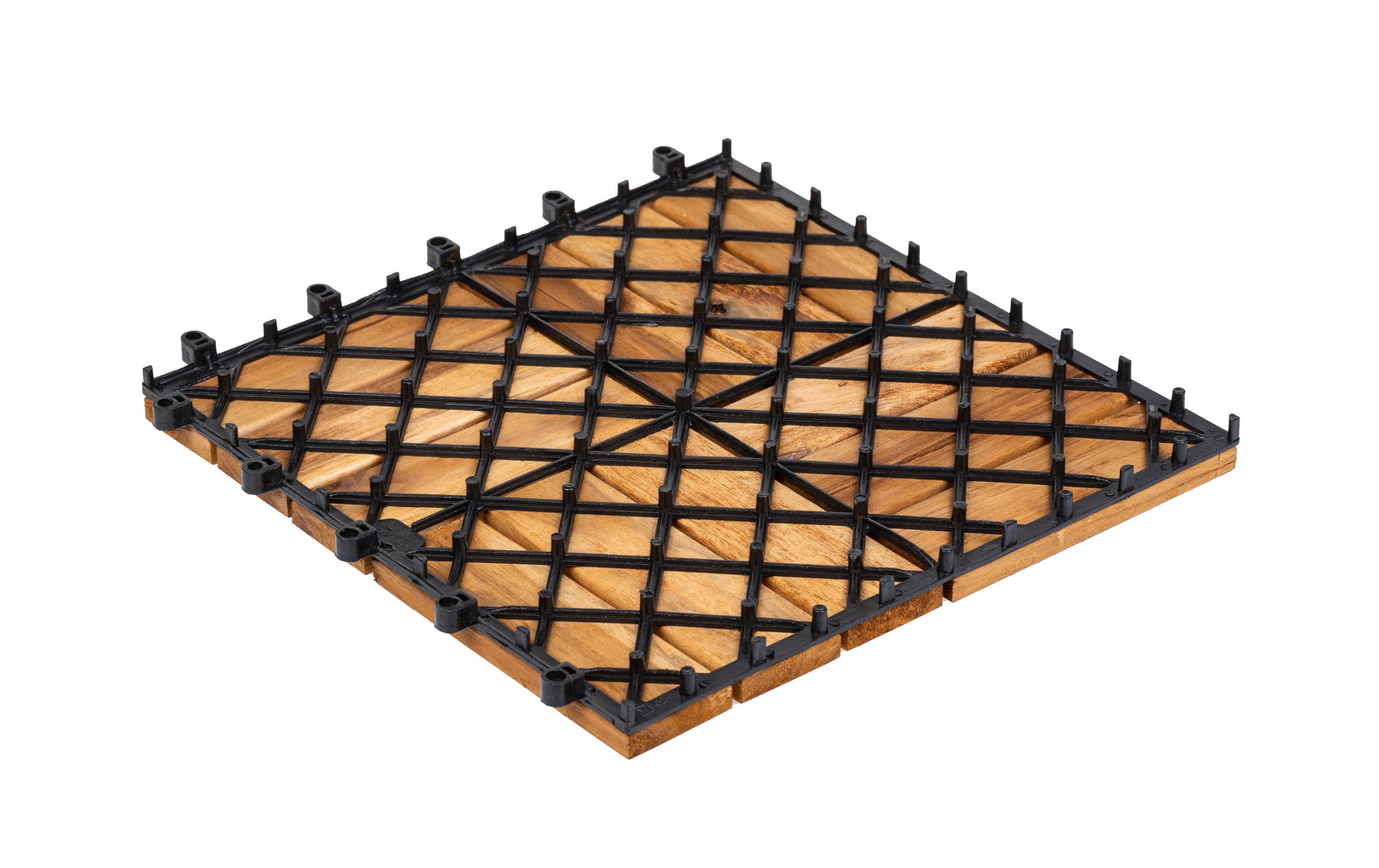 COCON Balkon- und Terrassenplatten Akazie, 30 x 30 cm, 6 Stück