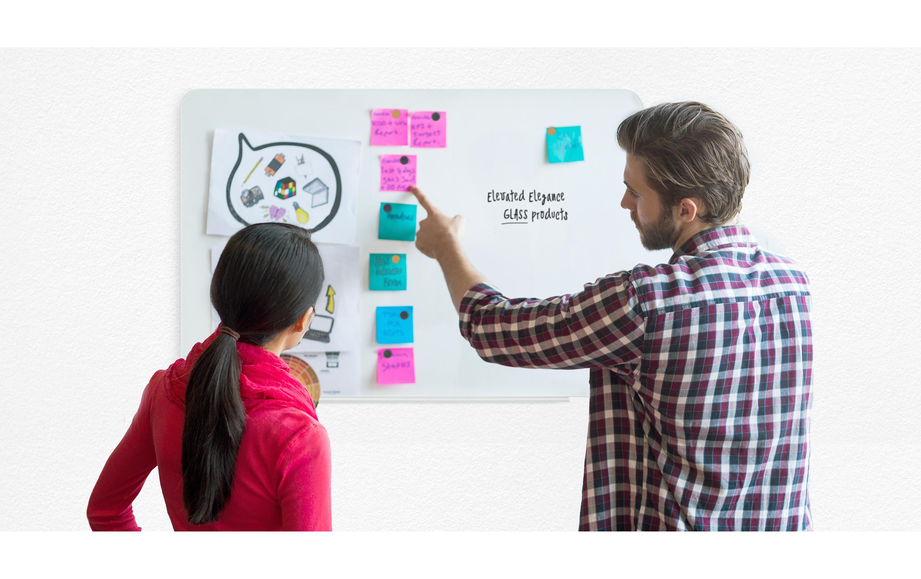 Bi-Office Magnethaftendes Glassboard 90 cm x 120 cm, Weiss Bi-Office Magnethaftendes Glassboard 90 cm x 120 cm, Weiss