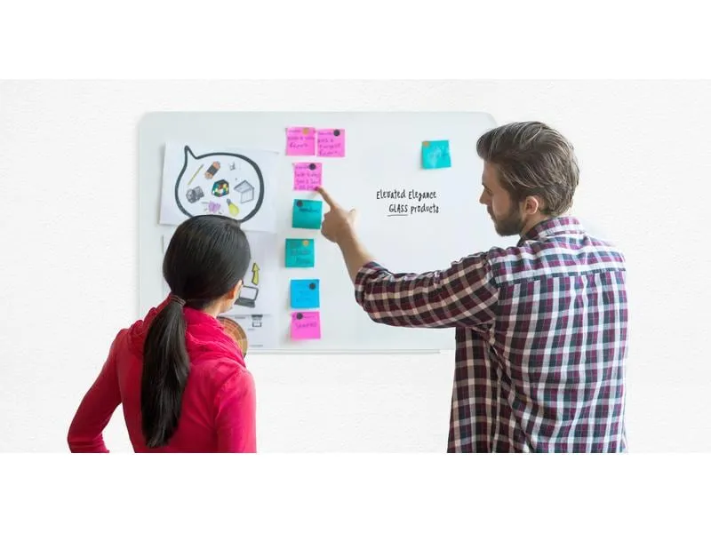 Bi-Office Magnethaftendes Glassboard 90 cm x 120 cm, Weiss Bi-Office Magnethaftendes Glassboard 90 cm x 120 cm, Weiss