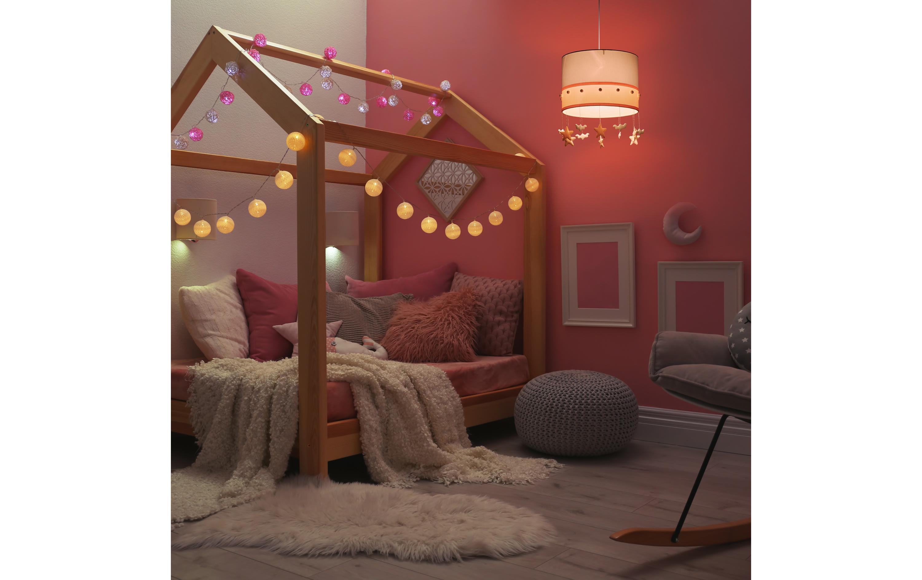 relaxdays Hängelampe Himmel Grau/Rosa/Weiss