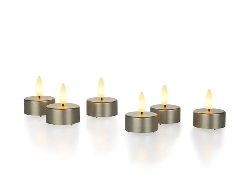STT LED Teelichter Set 6er Set 3.7 cm, Taupe STT LED Teelichter Set 6er Set 3.7 cm, Taupe