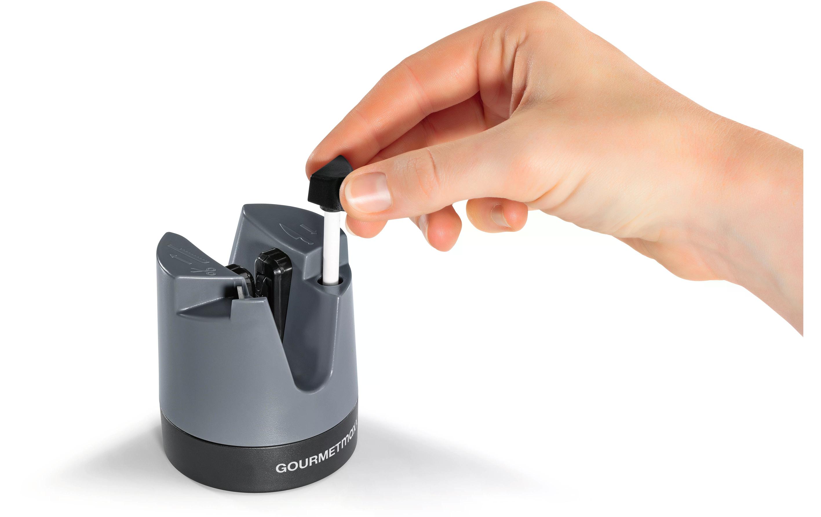 GOURMETmaxx Messerschärfer 6.4 cm, Anthrazit/Schwarz