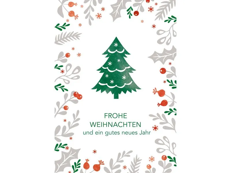 ABC Weihnachtskarten-Set A6, 5 Stück