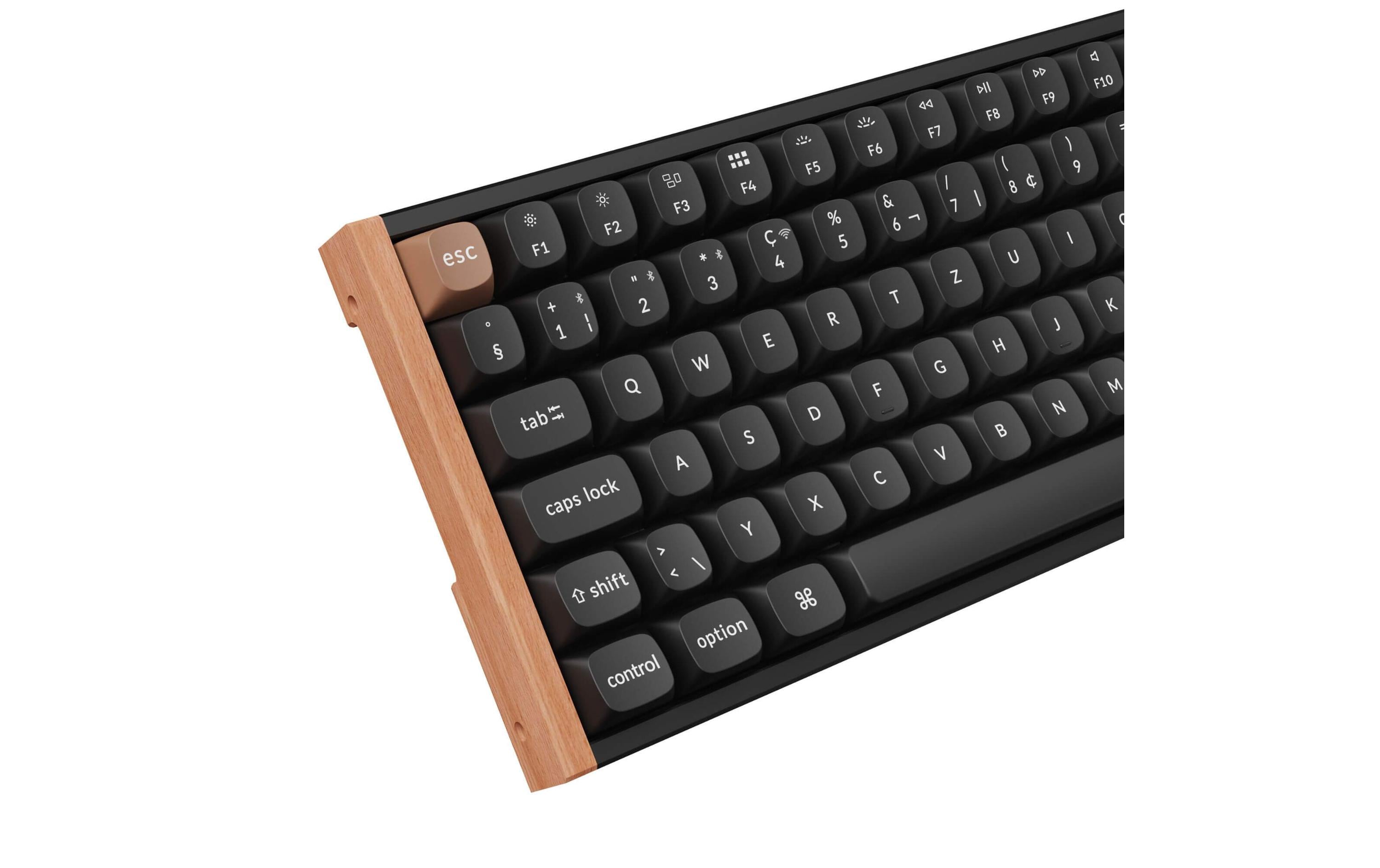 Keychron Gaming-Tastatur K2 HE Black Wood Magnetic Switch
