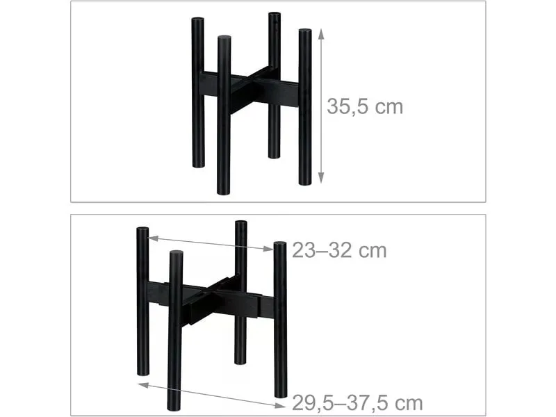 relaxdays Pflanzenständer verstellbar 35.5 cm, Schwarz relaxdays Pflanzenständer verstellbar 35.5 cm, Schwarz