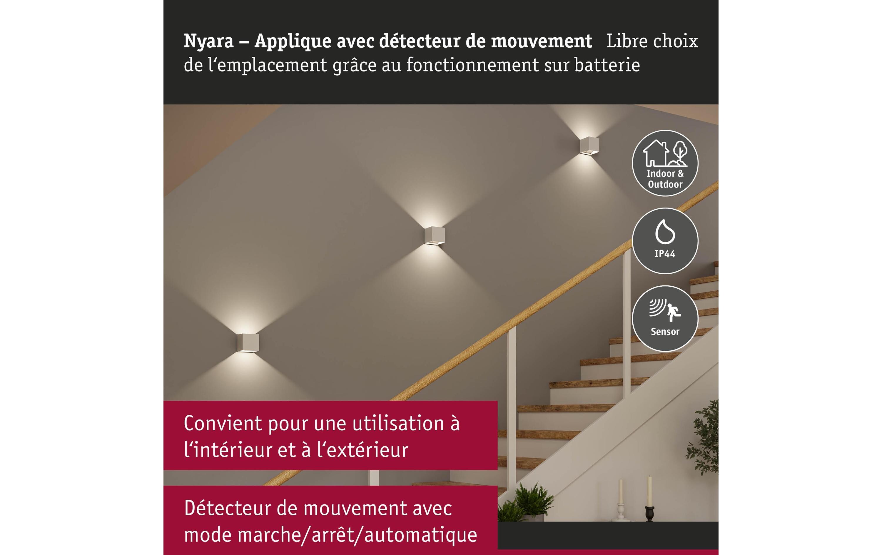 Paulmann Akkuwandleuchte Nyara IP44, Weiss Paulmann Akkuwandleuchte Nyara IP44, Weiss