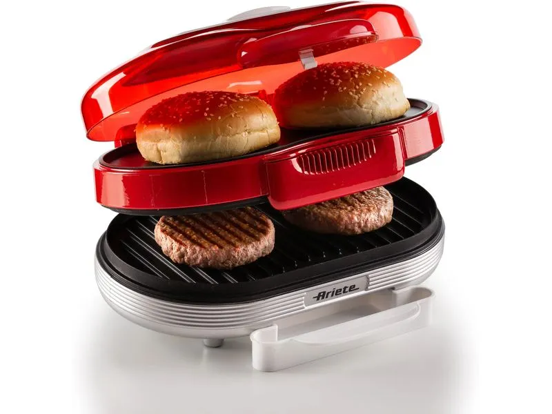 Ariete Hamburger-Grill Party Time ARI-205-RD 1200 W, Rot/Weiss Ariete Hamburger-Grill Party Time ARI-205-RD 1200 W, Rot/Weiss