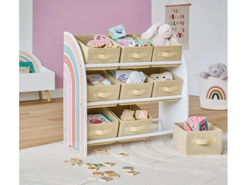 Zeller Present Kinderegal Rainbow mit 9 Boxen 65 x 30 x 64 cm Zeller Present Kinderegal Rainbow mit 9 Boxen 65 x 30 x 64 cm