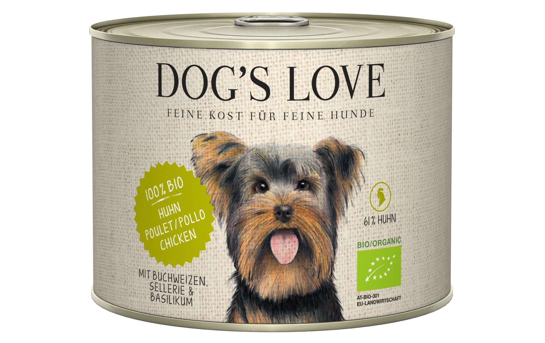 Dog's Love Nassfutter BIO Adult Huhn, 200 g