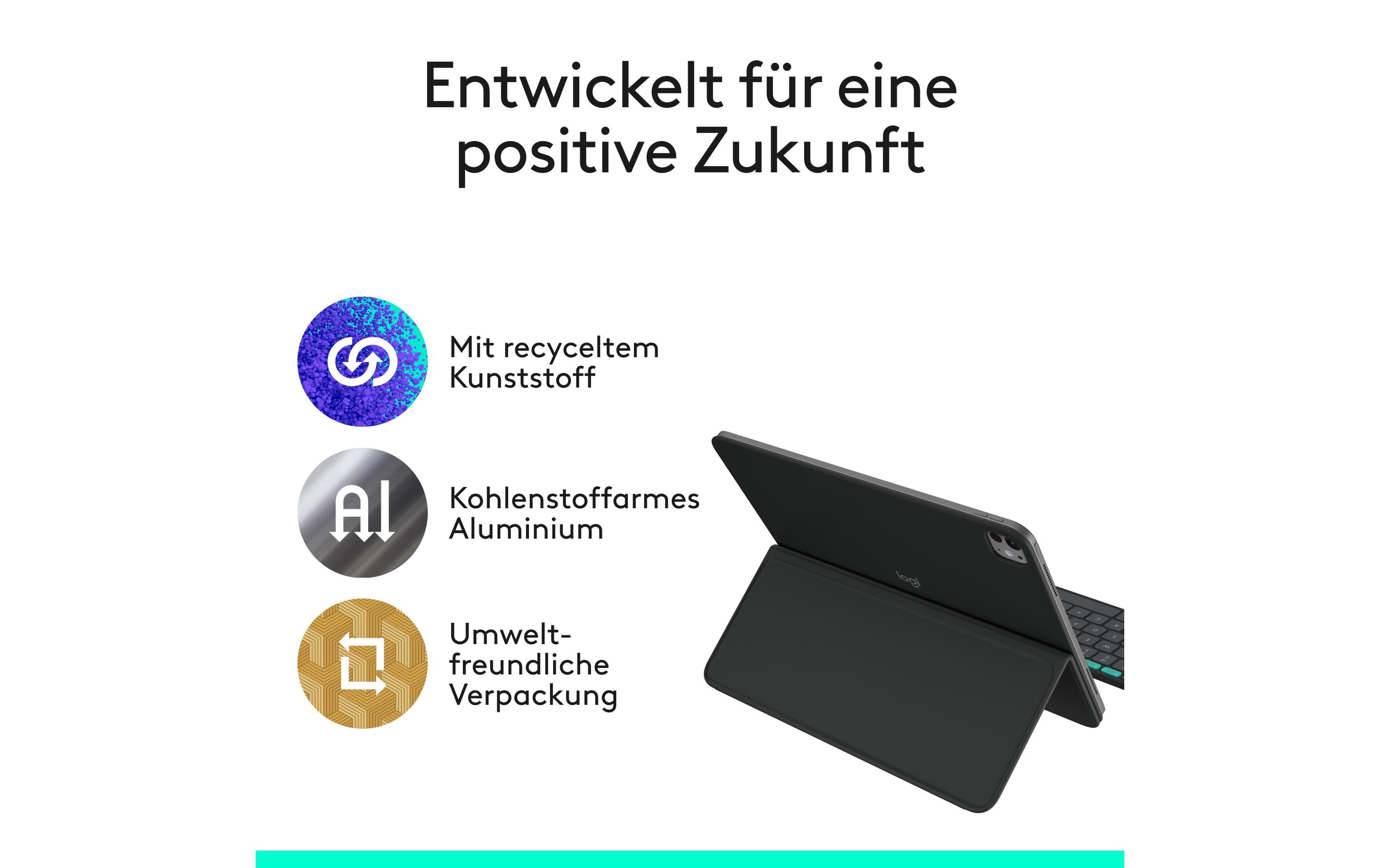 Logitech Tablet Tastatur Cover Flip Folio iPad Pro & Air13