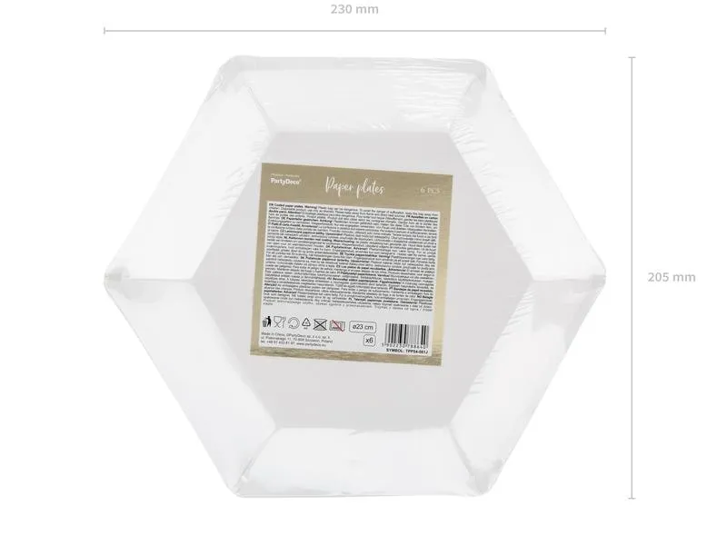 Partydeco Einwegteller Blätter 23 cm, 6 Stück, Hellrosa Partydeco Einwegteller Blätter 23 cm, 6 Stück, Hellrosa