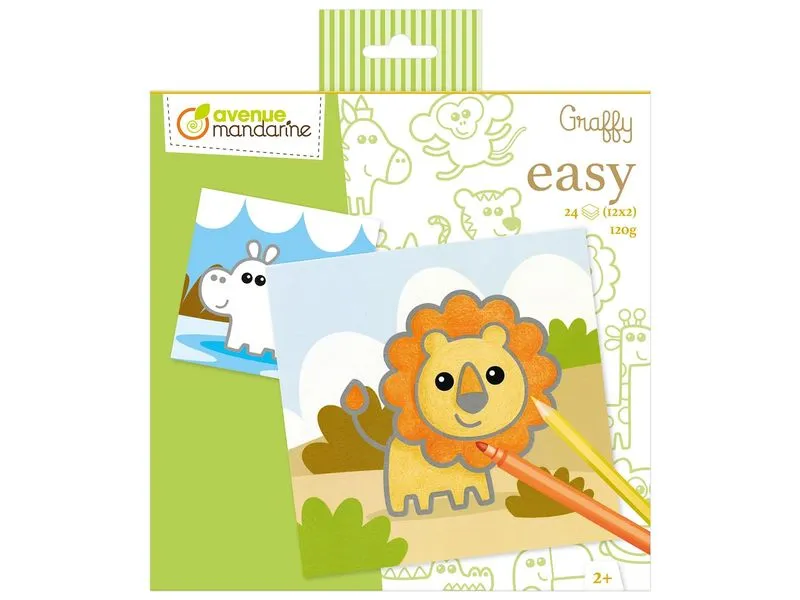 Avenue Mandarine Graffy Easy, Wildtiere – Grün 20 x 20 cm