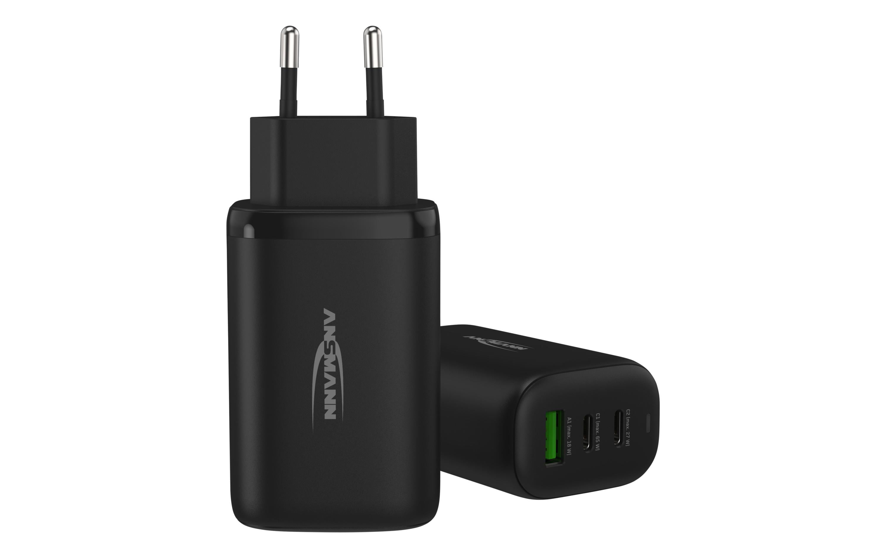 Ansmann USB-Wandladegerät Home Charger HC365PD, 65 W, Schwarz Ansmann USB-Wandladegerät Home Charger HC365PD, 65 W, Schwarz