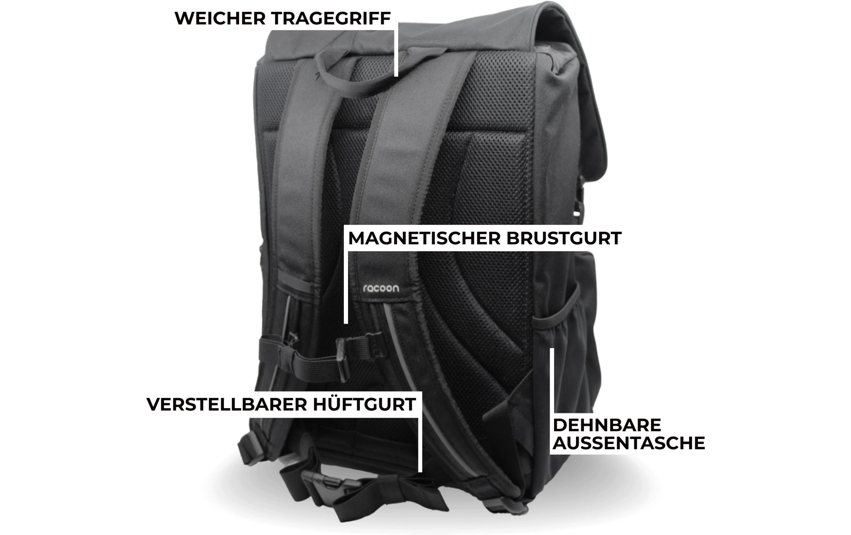 Racoon Rucksack Original 35 l, Schwarz