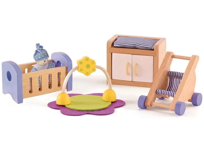 Hape Puppenhausmöbel Babyzimmer