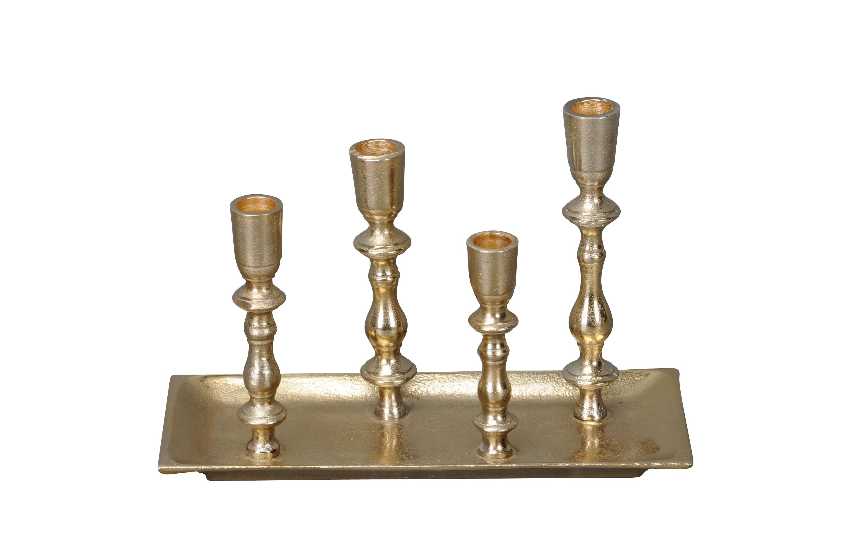 COCON Kerzenhalter mit Tablet 4 Stück, Gold