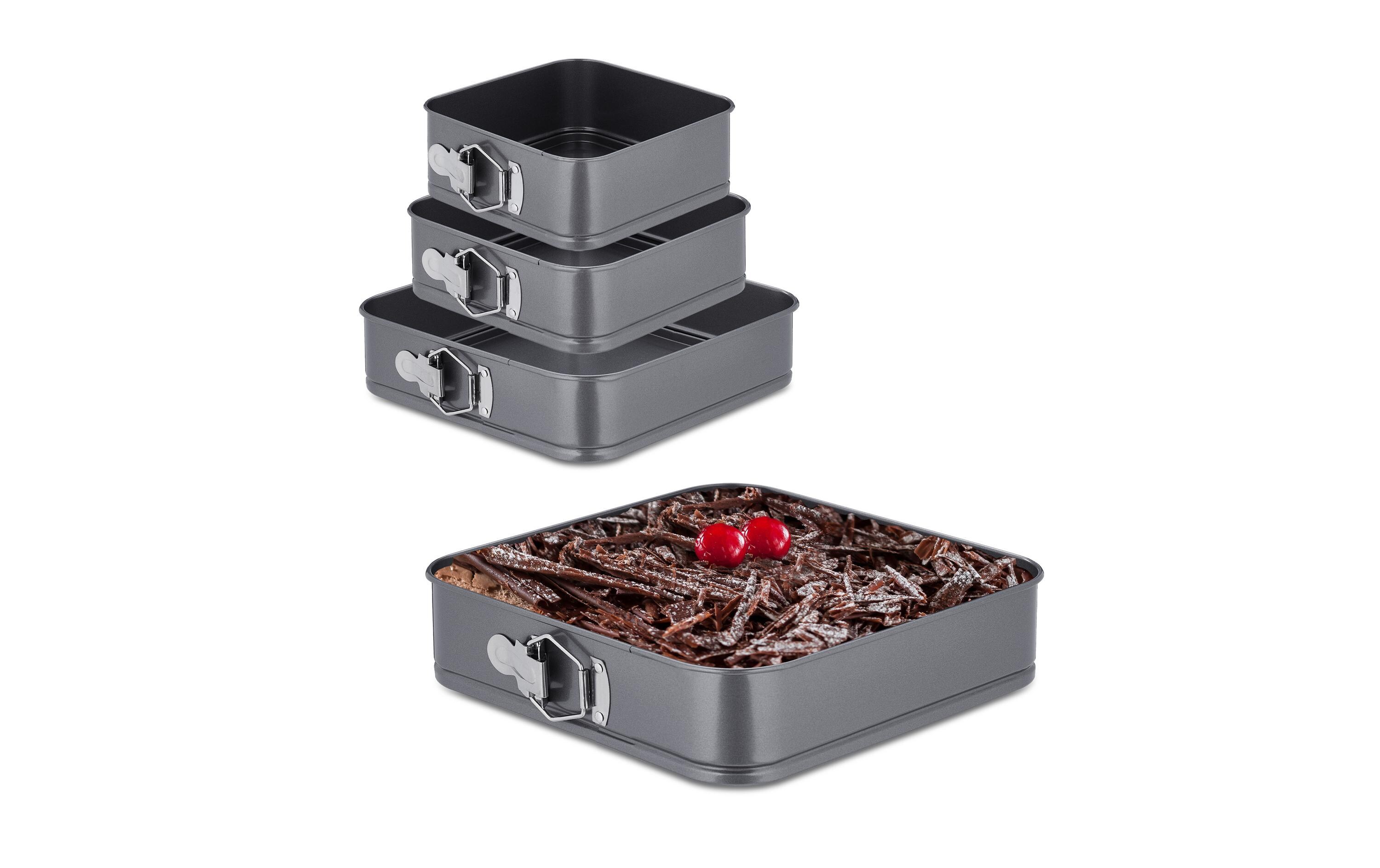 relaxdays Springform eckig, 18 cm, 20 cm, 26 cm, 28 cm