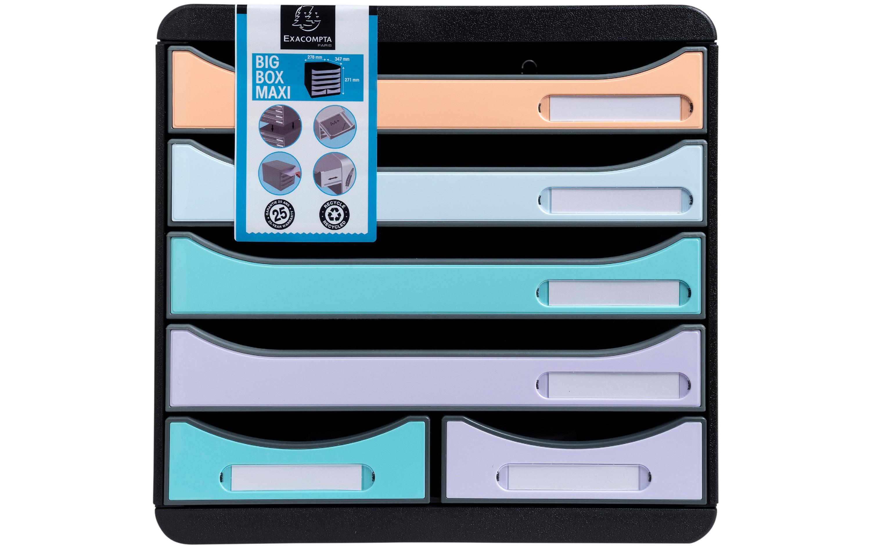 Exacompta Schubladenbox Big-Box Maxi 6 Schubladen, Mehrfarbig Aquarel Exacompta Schubladenbox Big-Box Maxi 6 Schubladen, Mehrfarbig Aquarel