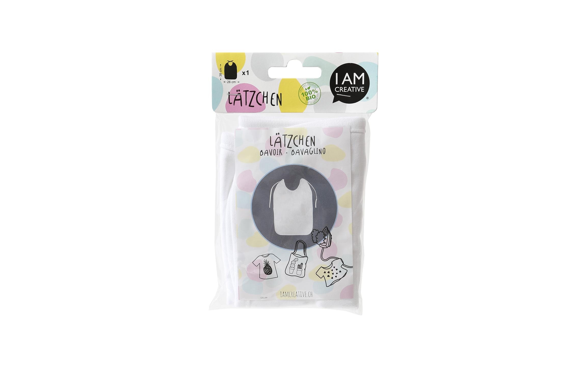 I AM CREATIVE Lätzchen Bio Baumwolle, Weiss
