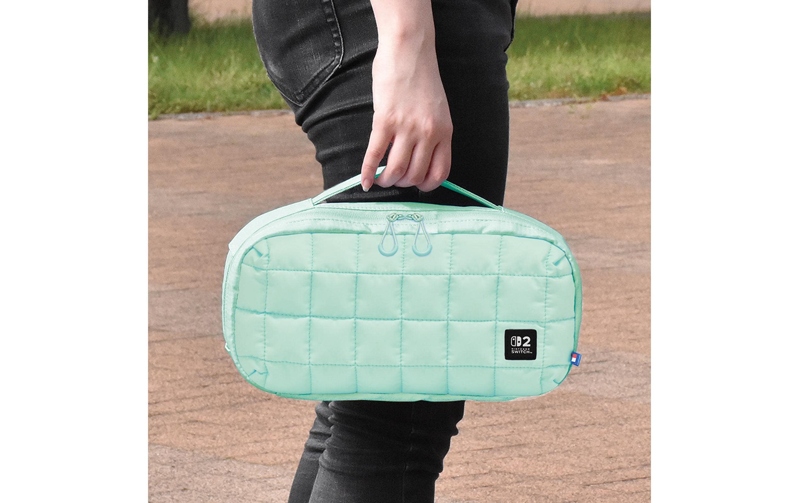 Hori Nintendo Switch 2 Tasche Green Quilted