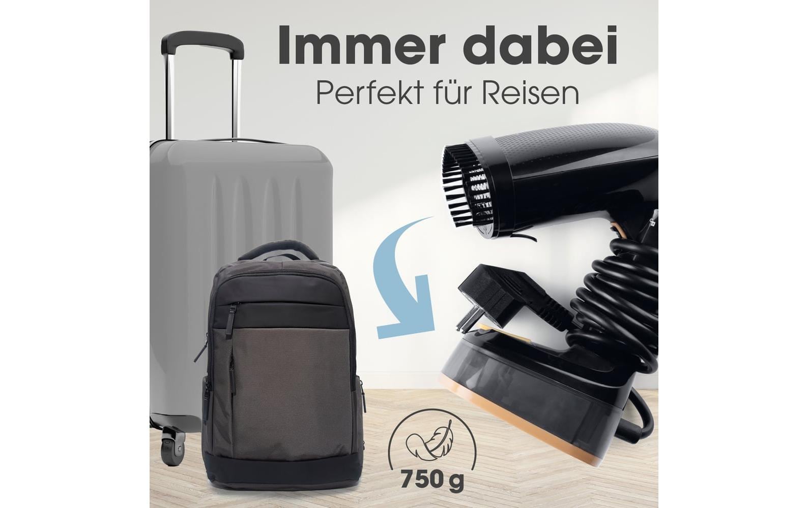 CLEANmaxx Dampfbürste 2-in-1 – 1600W schwarz 165 ml Tank 1600 W