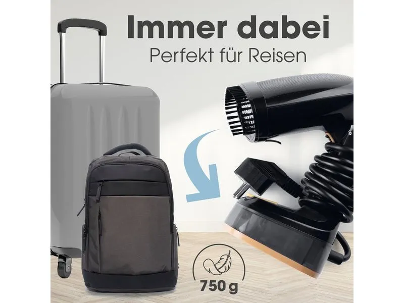 CLEANmaxx Dampfbürste 2-in-1 – 1600W schwarz 165 ml Tank 1600 W CLEANmaxx Dampfbürste 2-in-1 – 1600W schwarz 165 ml Tank 1600 W