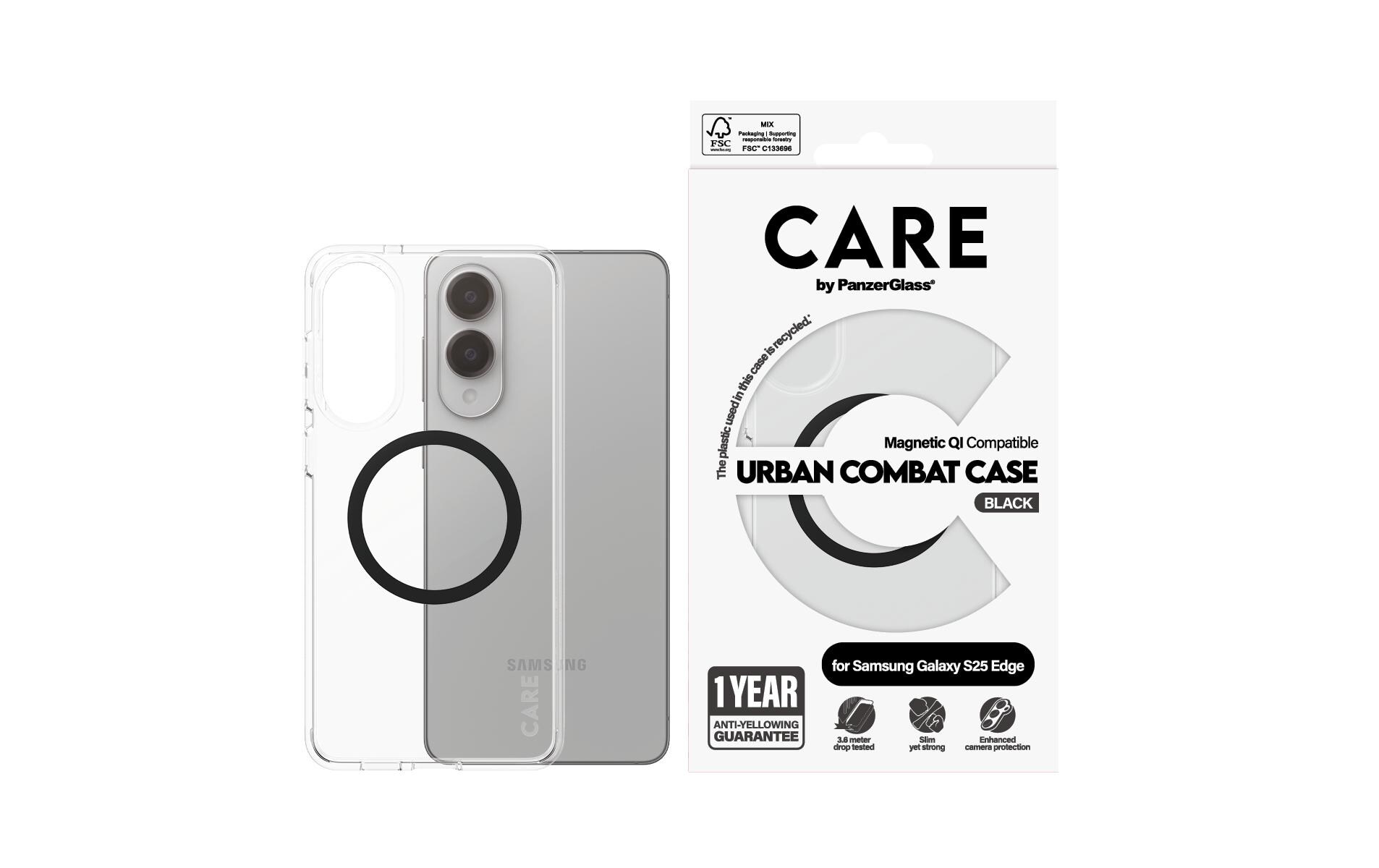 CARE Back Cover Flagship Urban Combat Transparent/Schwarz